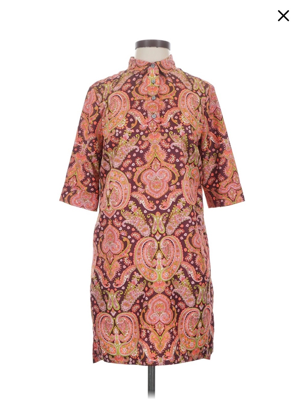 Banana republic silk paisley shirt dress 4p